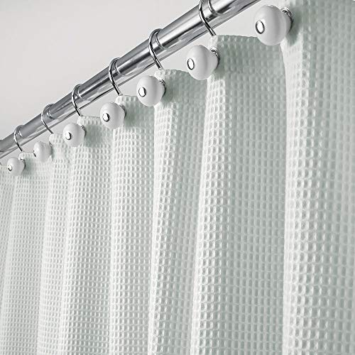 Product Cover mDesign Hotel Quality Polyester/Cotton Blend Fabric Shower Curtain with Waffle Weave and Rust-Resistant Metal Grommets for Bathroom Showers and Bathtubs - 72