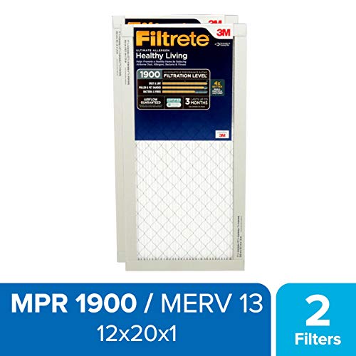 Product Cover Filtrete 12x20x1, AC Furnace Air Filter, MPR 1900, Healthy Living Ultimate Allergen, 2-Pack