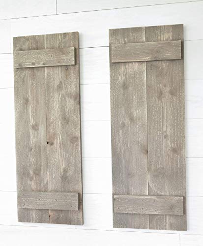 Product Cover Rustic Barnwood Farmhouse Style Wood Shutters Set Of Two 30