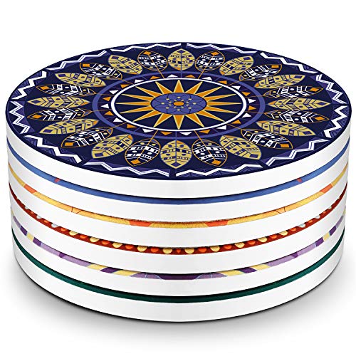 Product Cover LIFVER Drink Coasters, Mandala and Dream Catcher Style Absorbent Coaster Sets, Avoid Furniture Being Scratched and Soiled, Suitable for Kinds of Cups, 4 Inches, Set of 6