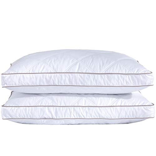 Product Cover puredown Natural Goose Down Feather Sleeping 100% Cotton Pillow Cover Downproof, Standard/Queen, Gusseted 2 Pack