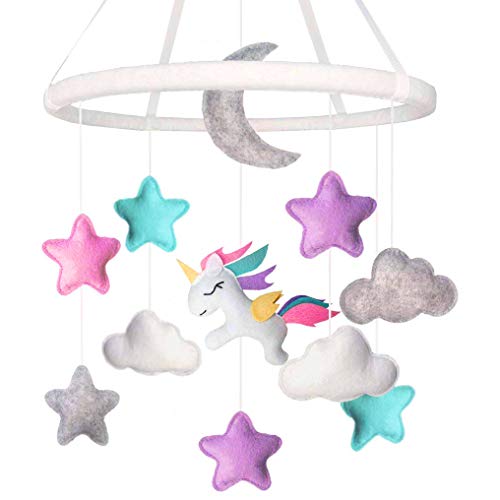 Product Cover Land of Luna Unicorn Baby Mobile for Girl Nursery Decor (2019 New Design)