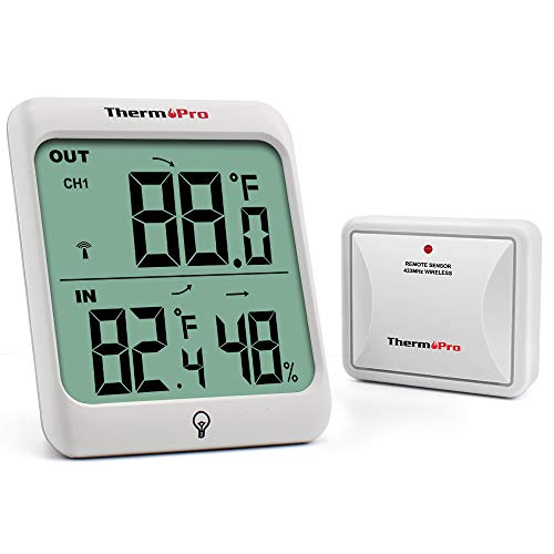 Product Cover ThermoPro  TP63 Digital Wireless Hygrometer Indoor Outdoor Thermometer Wireless Temperature  and  Humidity Monitor with Cold-  resistant and Waterproof Humidity Gauge, 200ft / 60m Range