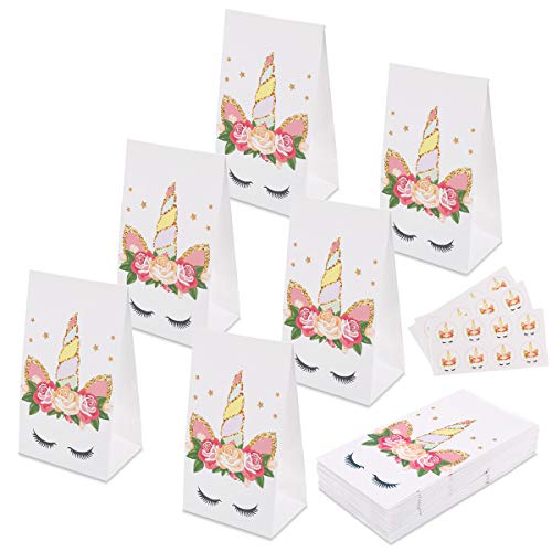 Product Cover aresmer Unicorn Party Bags Party Favor Bags for Kids Unicorn Themed Party, Set of 24