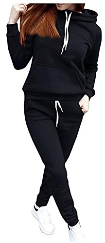 Product Cover SUKIYAKI Women Jogger Outfit Matching Sweat Suits Long Sleeve Hooded Sweatshirt and Sweatpants 2 Piece Sports Sets Tracksuit