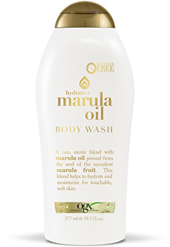 Product Cover OGX Marula Oil Body Wash 19.5 Ounce Moisturizing Body Wash Formulated for Dry Skin Oily Skin Normal Skin Combination Skin, with Marula Oil, Silicone Free