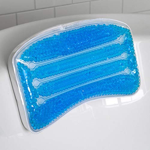 Product Cover Spa Life Non-Slip Cooling Gel Bath Pillow with Suction Cups, Supports Neck and Shoulders