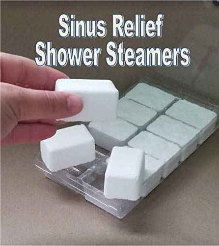Product Cover 10pc All Natural SINUS RELIEF blend Eucalyptus Peppermint SHOWER STEAMERS with Menthol Very Strong, 15 oz