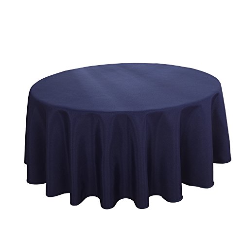 Product Cover HIGHFLY Linen Round Tablecloth 60 Inch Waterproof Navy Blue Tablecloth for Home Kitchen Dining Room