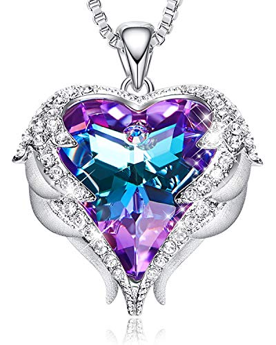 Product Cover CDE Angel Wing Necklaces for Women Christmas Jewelry Gifts Embellished with Crystals from Swarovski Pendant Necklace Heart of Ocean Jewelry with GIF Box