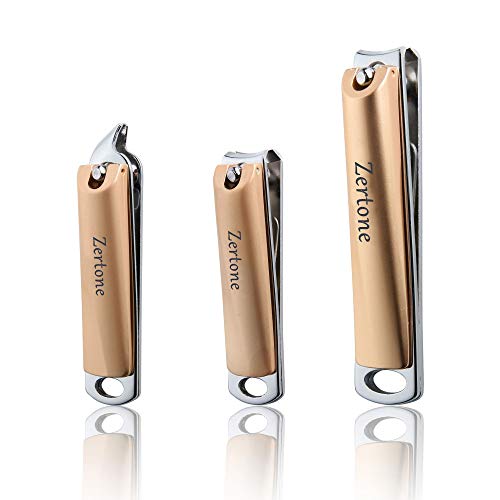 Product Cover Nail Clippers Set- Fingernail &Toenail &Slant Edge Nail Cutter Trimmer Set - Nail File Embedded - Heavy Duty for Thick Nails