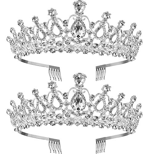 Product Cover tecunite 2 pack wedding crown, crystal rhinestones crown princess crown with comb exquisite headband