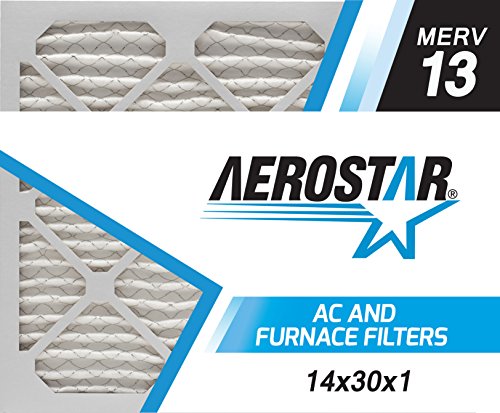 Product Cover Aerostar 14x30x1 MERV 13, Pleated Air Filter, 14x30x1, Box of 6, Made in The USA
