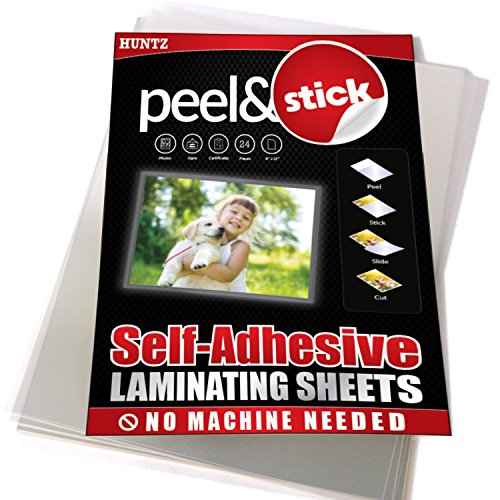 Product Cover Pack of 24, Self-Adhesive Laminating Sheets, Clear Letter Size (9 x 12 Inches), 4 mil Thickness