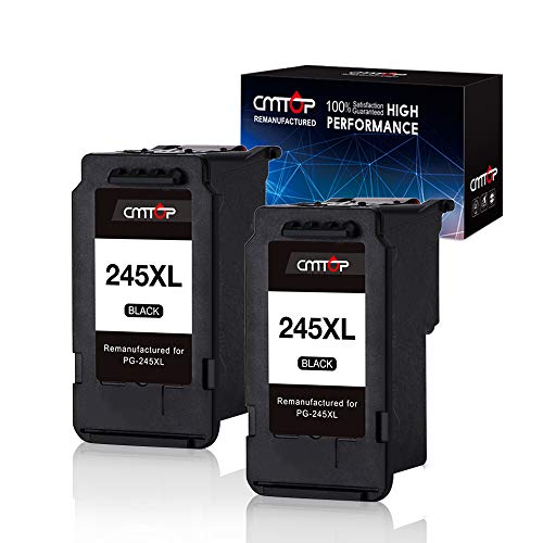 Product Cover CMTOP Compatible Ink Replacement for Canon PG-245XL 245XL Ink Cartridge, Use with Canon PIXMA MX492 MX490 MG2920 MG2520 IP2820 MG2420 MG2922 MG2522 MG2525 MG3020 MG2450 MX498 MG2550 Printer, 2 Black