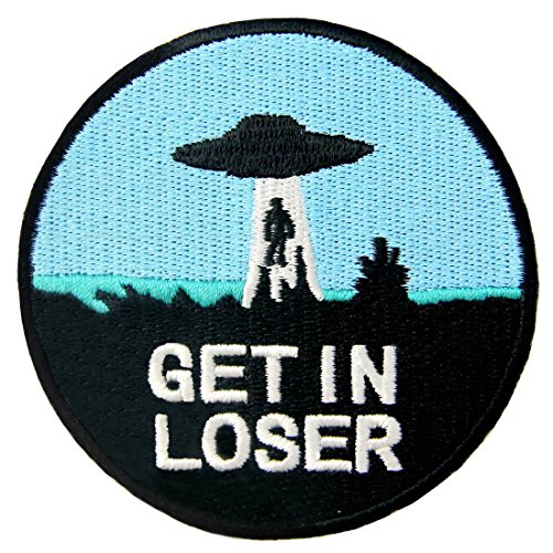 Product Cover Get in Loser X - Files UFO Alien Patch Embroidered Applique Iron On Sew On Emblem