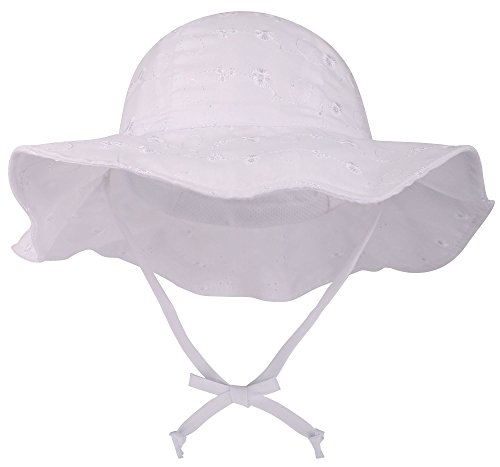 Product Cover SimpliKids UPF 50+ UV Sun Protection Wide Brim Baby Sun Hat,White2, 0-12 Months