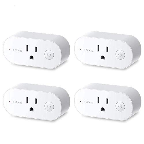 Product Cover Smart Plug Wifi Outlet 15A Compatible With Alexa,Google Home and IFTTT, Teckin Mini Smart Socket with Schedule and Timer Function, No Hub Required,4 Pack