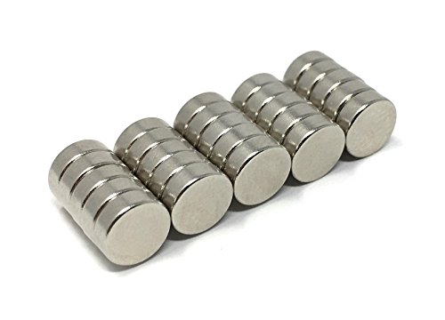 Product Cover NEXLEVL small-6x2 Super Strong Small Refrigerator 6x2mm, Perfect for Mini Fridge, 25 Very Tiny Round, Crafts, DIY Projects, Magnet, 6x2, Silver
