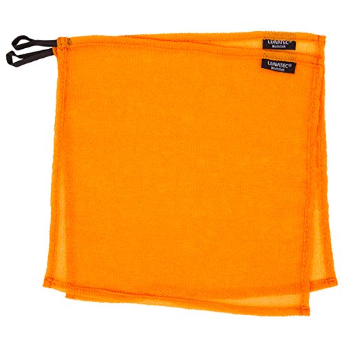 Product Cover Lunatec Self-Cleaning Travel Washcloth. Odor-Free, Quick Drying & Light Exfoliation. Wash Cloth is Ideal for Camping, Backpacking, Showers, Gyms & Boating. Compliments Any Towel. (Orange Medium)