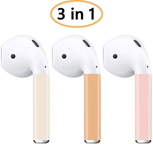 Product Cover AirPods Skin (3 in 1 AirPod Skins) for AirPods 2 & 1 (Gold Pink Beige) Protective Wraps Stickers to Cover Air Pods - Compatible Sticker Wrap Decal with Apple Air Pod Accessories