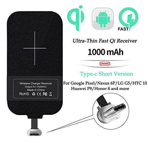 Product Cover Nillkin Qi Receiver USB C, Thin Wireless Charging Receiver, Type C Wireless Charger Receiver for Galaxy A40/A20e/J3/J7, Pixel 2 and Other Type-C Android Cell Phones(Short Version)