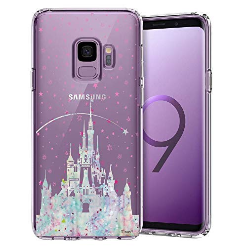 Product Cover Unov Samsung Galaxy S9 Case,Clear with Design Soft TPU Shock Absorption Slim Back Cover for Galaxy S9 (Watercolor Castle)