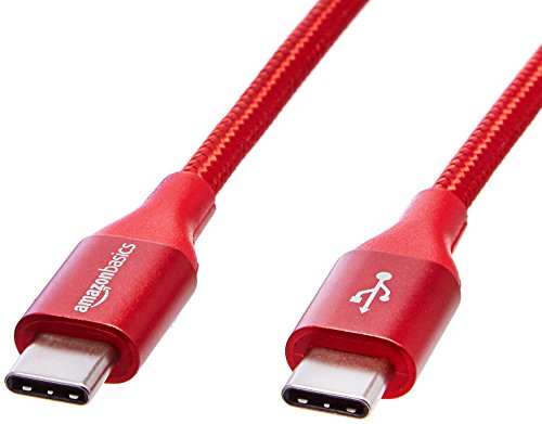 Product Cover AmazonBasics Double Braided Nylon USB Type-C to Type-C 2.0 Charger Cable | 10 feet, Red