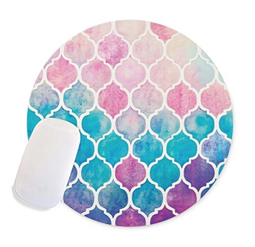 Product Cover Wen Ty Fish scales background Round mosue pad Non-slip mouse Gaming