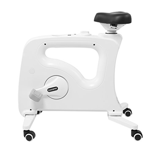Product Cover FlexiSpot Under Desk Bike Home Office Exercise Bike Height Adjustable Indoor Fitness Desk Cycle Deskcise Pro White - Relief Sedentary Lifestyle