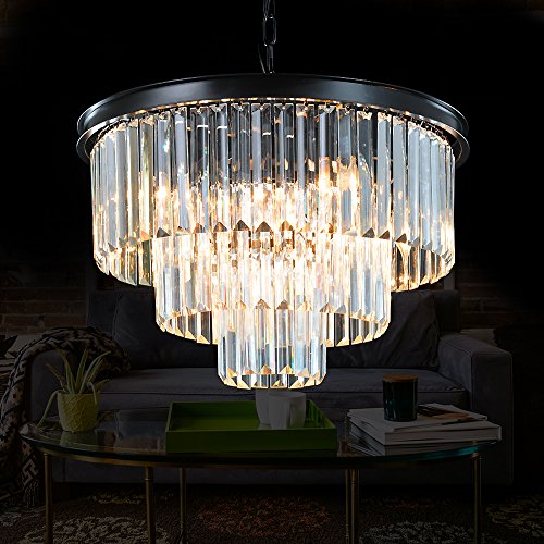 Product Cover Meelighting 8 Lights Modern Contemporary Crystal Chandeliers Lights Pendant Ceiling Chandelier Lighting Fixture 3-Tier for Dining Room Living Room