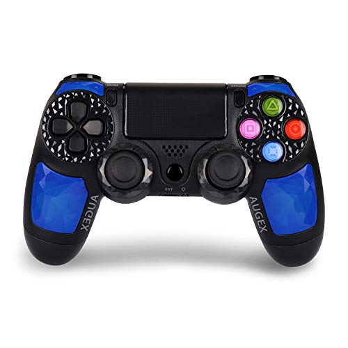 Product Cover Game Controller for PS4- Double Shock 4 Wireless Controller for Playstation 4 - Joystick with Sixaxis, Bluetooth, Super Power, Micro USB, Multi-Touch Clickable Touch Pad- AUGEX Dipsey Diamond (Blue)
