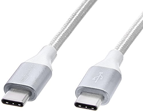 Product Cover AmazonBasics Double Braided Nylon USB Type-C to Type-C 2.0 Charger Cable | 3 feet, Silver