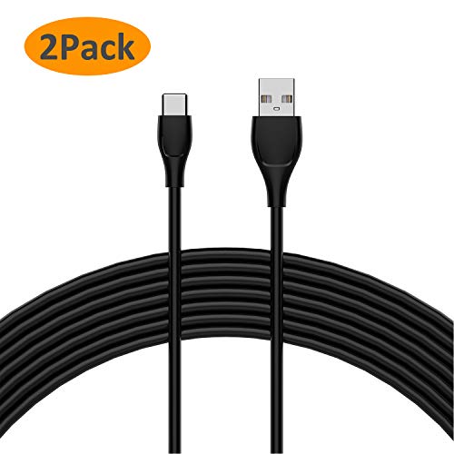 Product Cover [2-Pack] LAP POW USB C Cable 2ft Fast Charger USB C to USB A Charger Cord (USB 2.0) for Samsung Galaxy S8 S8 Plus Note 8, LG V30 V20 G6 G5, HTC U11/10, Nexus 6P 5X,Google Pixel (Black)