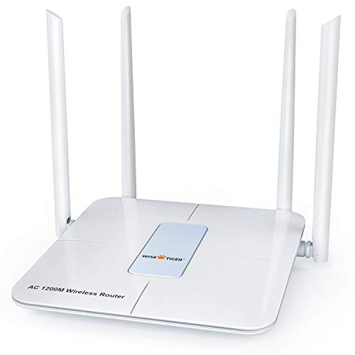 Product Cover Wireless Router 1200Mbps Long Range Wifi Router AC High Speed Dual Band Router with 4 LAN Ports for Home Office Internet Router Amazon Alexa with Wifi Extender for 2.4 GHz