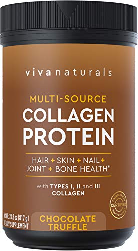 Product Cover Multi Collagen Protein Powder - Chocolate Collagen Powder for Healthy Hair Skin and Nails, Tastes Great in Morning Coffee, Smoothies and Shakes - Paleo and Keto Friendly, 28.8 oz