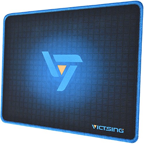 Product Cover VicTsing Mouse Pad with Stitched Edges, Premium-Textured Mouse Mat Pad, Non-Slip Rubber Base Mousepad for Laptop, Computer & PC, 10.2×8.3×0.08 inches, Blue