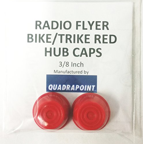 Product Cover Quadrapoint Hub Caps for Radio Flyer Bike/TRIKES - fits 3/8 Axle Diameter (Red)