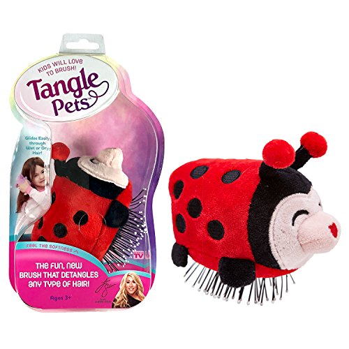 Product Cover Tangle Pets LIZZY THE LADYBUG - The Detangling Brush in a Plush, Great for Any Hair Type, Removable Plush, As Seen on Shark Tank