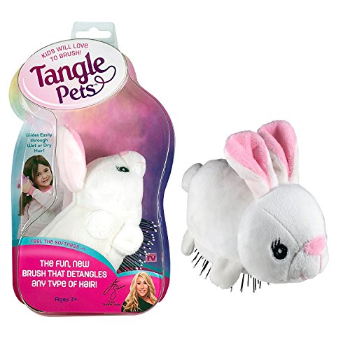 Product Cover Tangle Pets BOPPITY THE BUNNY- The Detangling Brush in a Plush, Great for Any Hair Type, Removable Plush, As Seen on Shark Tank