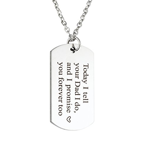 Product Cover Wedding Gift Blended Today I Tell Your Dad I do and I Promise You Forever Too Necklace Gift for Stepson Step Daughter
