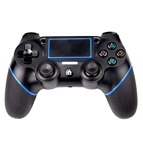 Product Cover PS4 Controller, Sades C200 Wireless Bluetooth Gamepad DualShock 4 Controller for Playstation 4 Touch Panel Joypad with Dual Vibration Game Remote Control Joystick (Black&Blue)