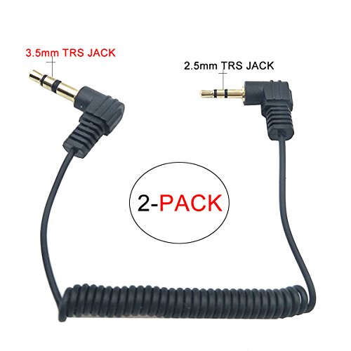 Product Cover Riipoo Coiled 3.5mm to 2.5mm Cable - 2-Pack 30cm Mini Coiled 3.5mm to 2.5mm Audio Cable, 90 Degree 1/8