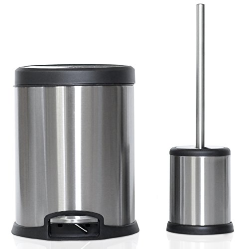 Product Cover ToiletTree Products Toilet Brush with Lid and 5L Trash Can Combo Set