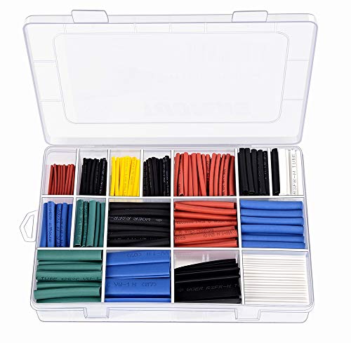 Product Cover TUOFENG 670 pcs 2:1 Heat Shrink Tubing kit, 6 Colors 12 Sizes Insulation Tube Apply to Electrical Wire Cable Wrap Assortment Electric