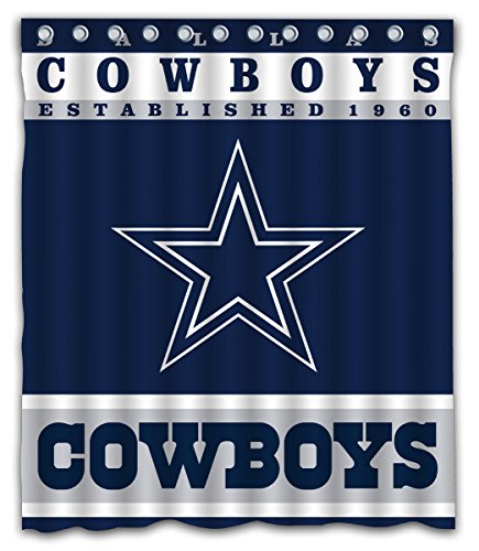 Product Cover Sonaby Custom Dallas Cowboys Waterproof Fabric Shower Curtain for Bathroom Decoration (60x72 Inches)