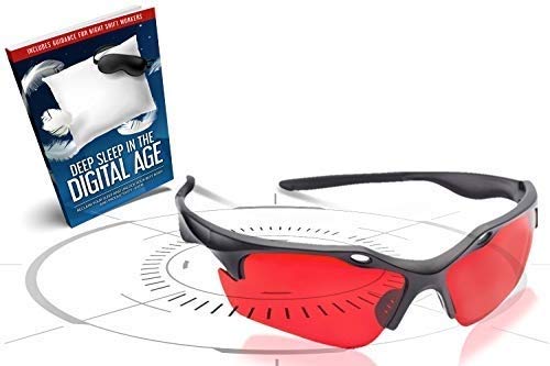 Product Cover Sleep Savior ® Red Night Glasses - Blocks More Disruptive Light Than Blue Blockers - for Men and Women - Therapeutic Lenses to Increase Melatonin Naturally and Help You Sleep Better