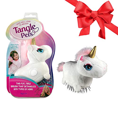 Product Cover Tangle Pets SPARKLES THE UNICORN- The Detangling Brush in a Plush, Great for Any Hair Type, Removable Plush, As Seen on Shark Tank