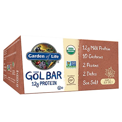 Product Cover Garden of Life Organic GOL Bars - Chewy High Protein Whole Food Bar - Maple Sea Salt (12 per Carton) | Certified Organic, Non-GMO & Gluten Free, No Gluten, No Added Sugar - 12g Milk Protein