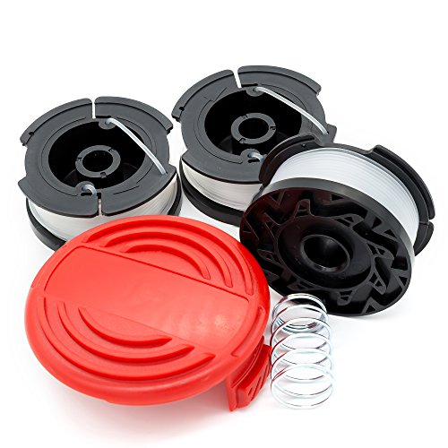 Product Cover Garden NINJA Replacement Trimmer Spool Compatible with Black+Decker AF-100, 3-Spool with 1 Cap ... (3 - Spool Plus Cap)